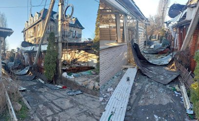 Uszkodzenia, które według rosyjskich władz okupacyjnych powstały w wyniku ataku ukraińskich dronów n