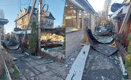 Uszkodzenia, które według rosyjskich władz okupacyjnych powstały w wyniku ataku ukraińskich dronów n