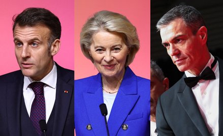 Emmanuel Macron, Ursula von der Leyen i Pedro Sánchez