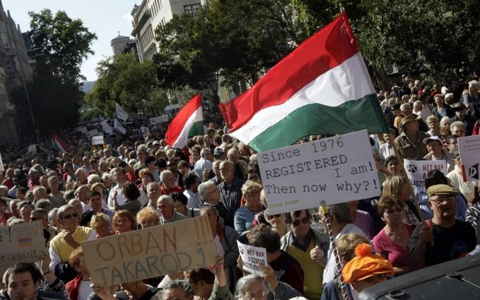 Manifestacja przeciwników rządu Viktora Orbana