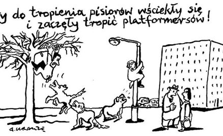 Komentarz rysunkowy. Psy do tropienia pisiorów