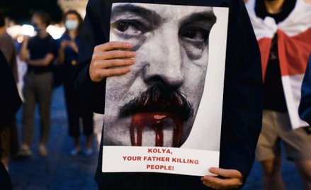 „Kola, twój ojciec jest mordercą”. Demonstracja Białorusinów mieszkających w Polsce, Kraków, 18 sier