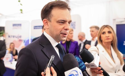 Minister finansów i gospodarki Andrzej Domański podczas Europejskiego Kongresu Gospodarczego w Katow