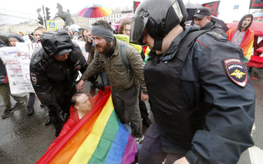 Demonstracja środowiska LGBT w Petersburgu, 1 maja 2018