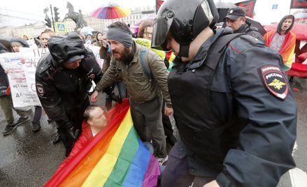 Demonstracja środowiska LGBT w Petersburgu, 1 maja 2018