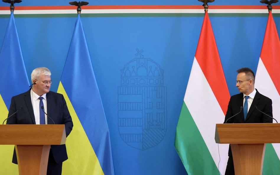 Szefowie resortów spraw zagranicznych Ukrainy i Węgier: Andrij Sybiha i Péter Szijjártó