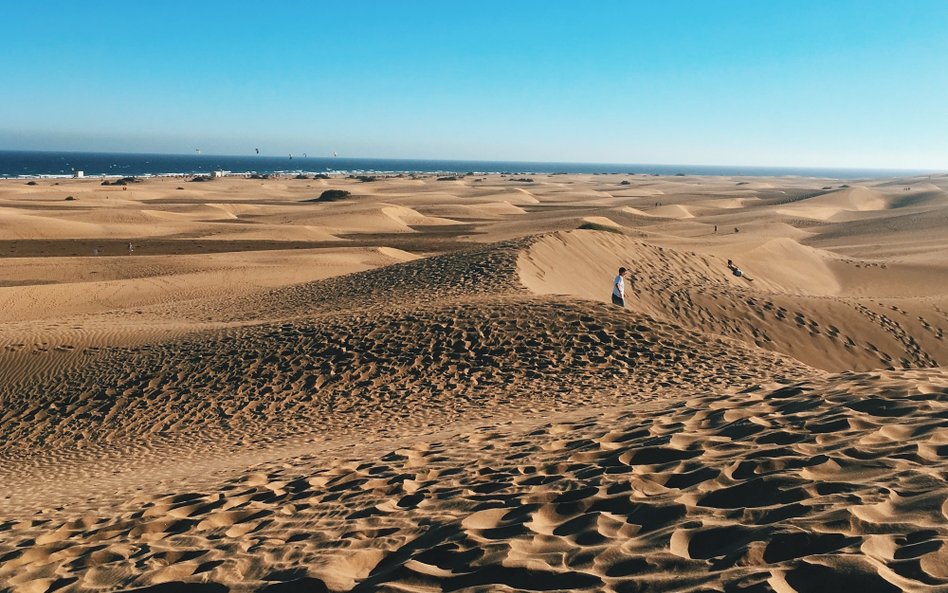 Wydmy w rezerwacie Dunas de Maspalomas.