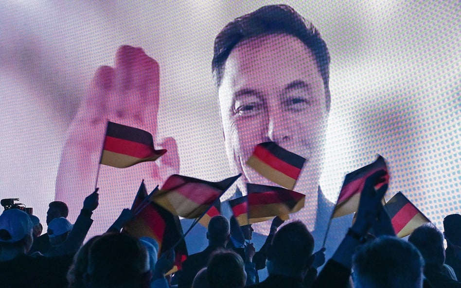 Elon Musk w trakcie wideokonferencji z Alice Weidel, współprzewodniczącą AfD i posłanką do Bundestag