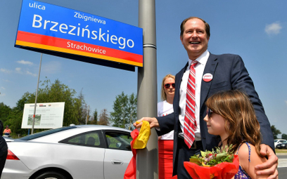 Syn Zbigniewa Brzezińskiego, prawnik Mark Brzeziński podczas uroczystości nadania nazwy ulicy Zbigni