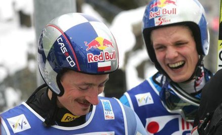 Adam Małysz z Thomasem Morgensternem w Oberstdorfie w 2005 roku