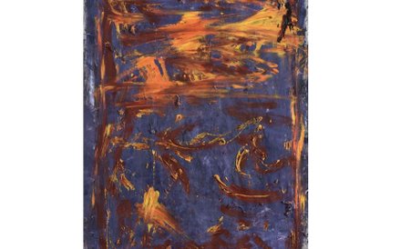 Jacek Sempoliński?, Czaszka/Autoportret (Łazarz?)1991/1999, olej, technika mieszana, płótno, 110 x 7