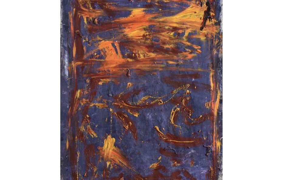 Jacek Sempoliński?, Czaszka/Autoportret (Łazarz?)1991/1999, olej, technika mieszana, płótno, 110 x 7