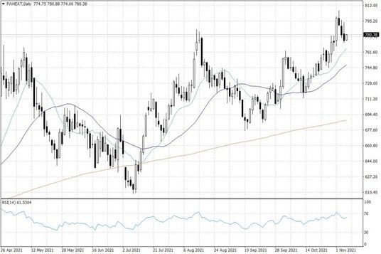 Notowania pszenicy w USA – dane dzienne
