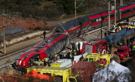 Miejsce zderzenia dwóch pociągów dużej prędkości w Hiszpanii
