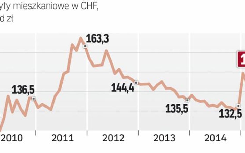 Portfel kredytowy wzrósł po umocnieniu CHF