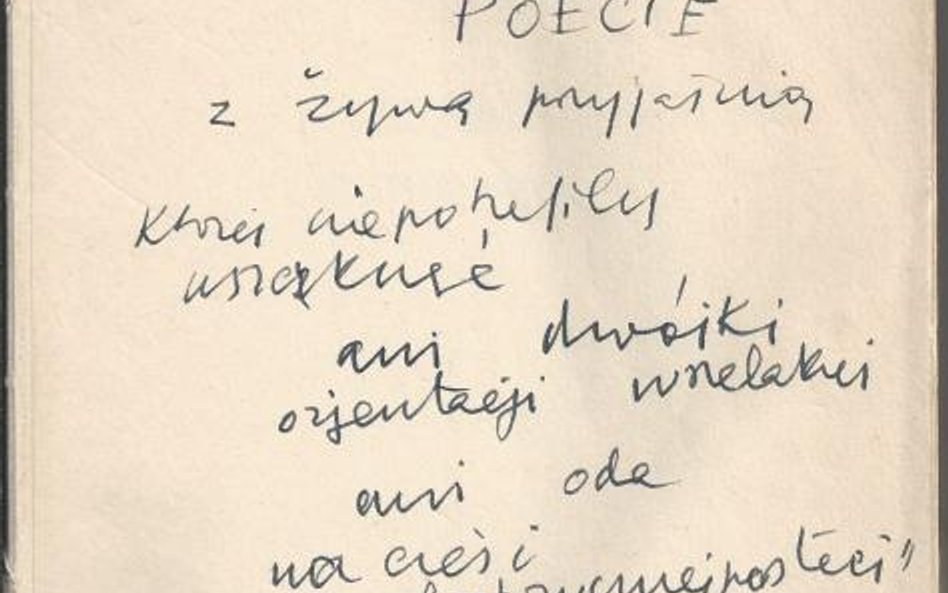 Józef Czapski na książce „Na nieludzkiej ziemi” napisał serdeczną dedykację dla poety Władysława Bro