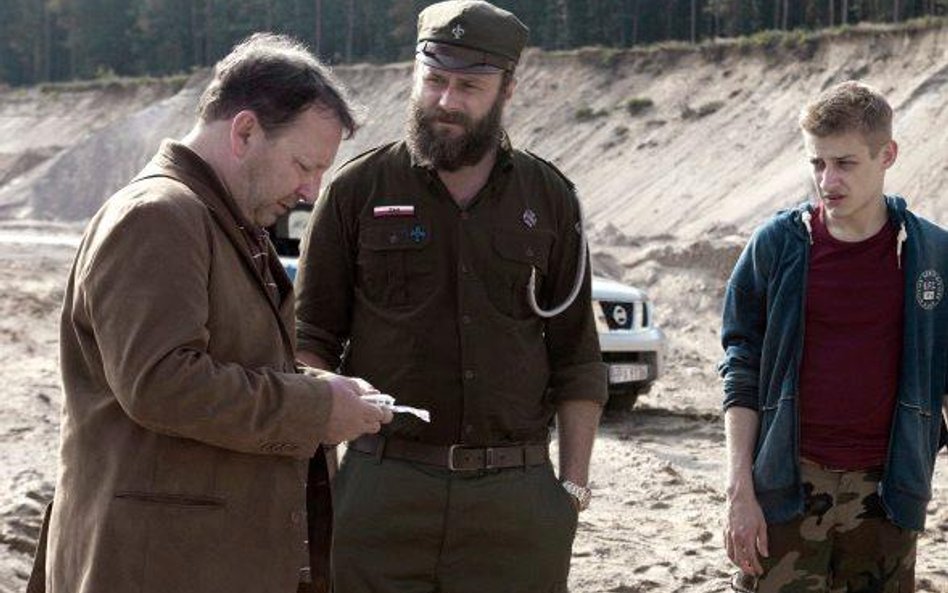 Zbigniew Zamachowski (Inspektor), Leszek Lichota (Komendant) i Mateusz Więcławek (Jacek)