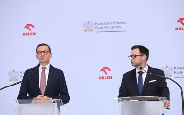 Były premier Mateusz Morawiecki i prezes PKN Orlen Daniel Obajtek