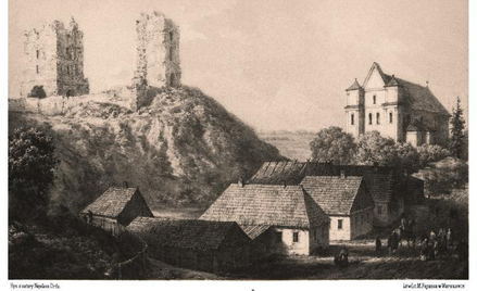 Nowogródek na XIX-wiecznej litografii według rysunku Napoleona Ordy
