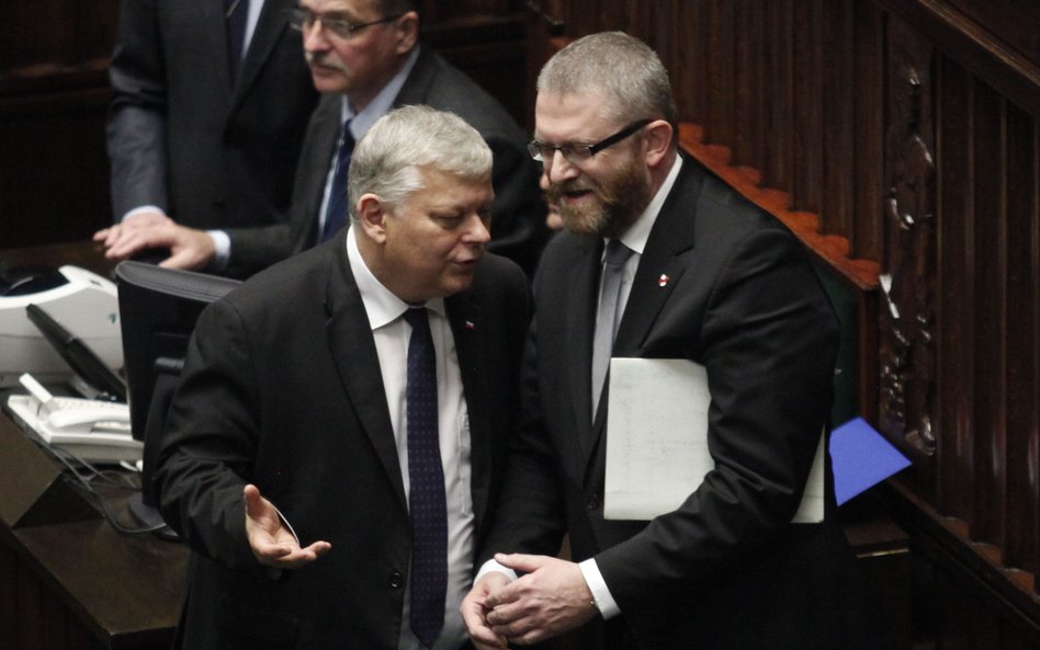 Marek Suski (PiS) i Grzegorz Braun (Konfederacja)