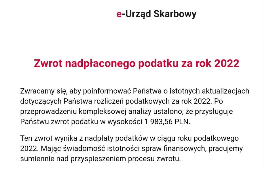 Przykład fałszywego e-maila