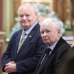 Szef NBP Adam Glapiński i prezes PiS Jarosław Kaczyński