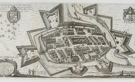 Panorama Braniewa z 1635 roku