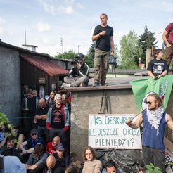 2 września 2026 r. Uczestnicy protestu podczas eksmisji komorniczej na Osiedlu Maltańskim w Poznaniu