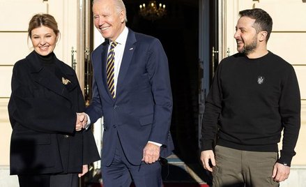 Joe Biden w Kijowie z małżeństwem Zełenskich