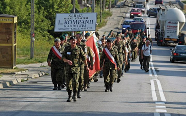 Na trasie marszu szlakiem I Kompanii Kadrowej. Słomniki. 2007 r.