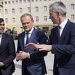 Rishi Sunak, Donald Tusk i Jens Stoltenberg w Warszawie, 23 kwietnia