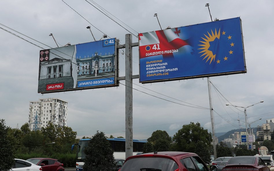 Billboardy wyborcze rządzącej partii Gruzińskie Marzenie