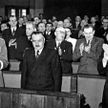 Bolesław Bierut i Jakub Berman. Uroczystość w Sejmie z okazji 60. rocznicy urodzin Bieruta. 1952 r.