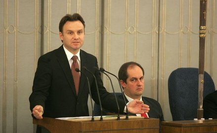 Andrzej Duda (z lewej) i Witold Lech Idczak w Senacie