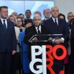 Prezes PiS Jarosław Kaczyński podczas oświadczenia dla mediów