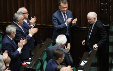 Jarosław Kaczyński w Sejmie po expose Mateusza Morawieckiego