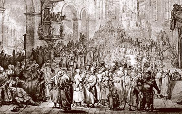 Jan Piotr Norblin (1745–1830), „Sejmik w kościele” – rysunek wykonany przez artystę w 1785 r.