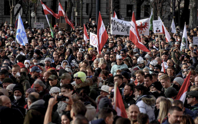 Protest przeciwko lockdownowi w Wiedniu