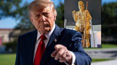 „Pomarańczowa zaraza”. Złoty posąg Trumpa stanął w Parlamencie Europejskim