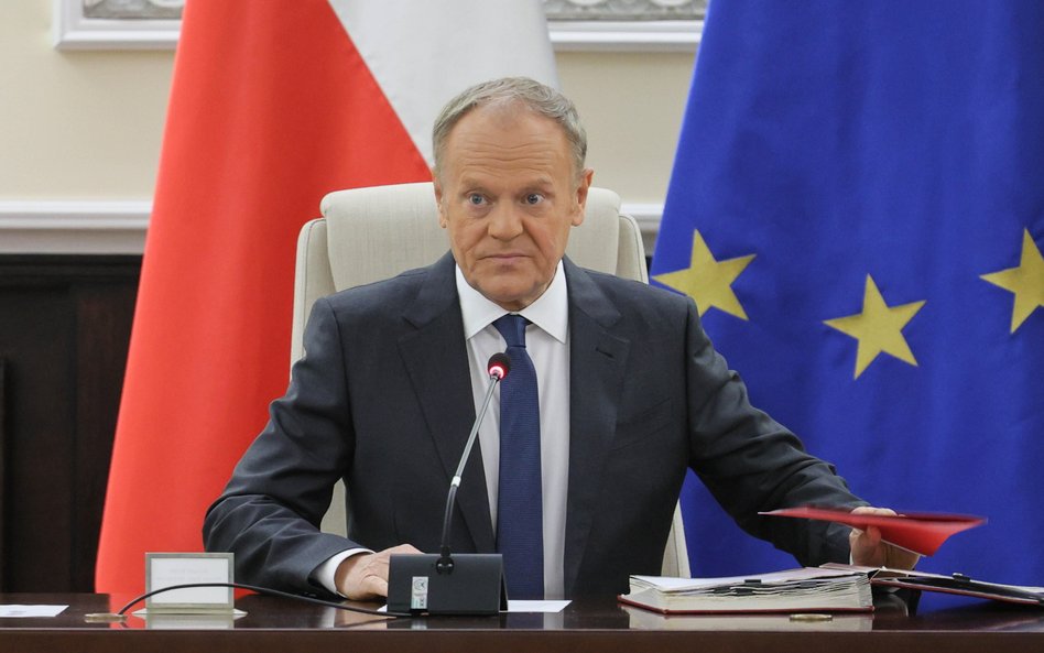 Premier Donald Tusk na posiedzeniu rządu.