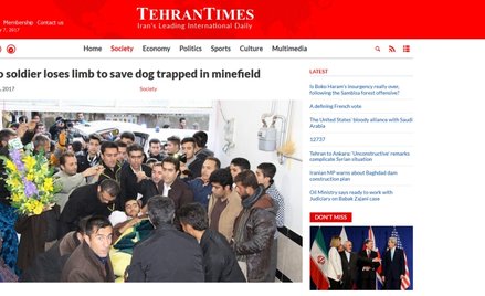 Iran: 19-letni żołnierz stracił nogę ratując psa