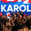 Karol Nawrocki wraz z rodziną podczas wieczoru wyborczego