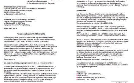 Wzór wniosku o odwołanie likwidatora sp.p.