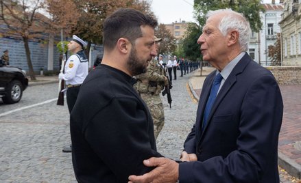 Wolodymyr Zełenski i szef unijnej dyplomacji Josep Borrell, Kijów, 1 października