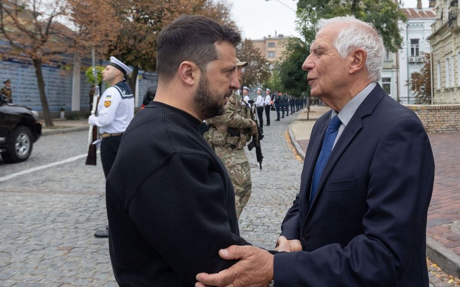 Wolodymyr Zełenski i szef unijnej dyplomacji Josep Borrell, Kijów, 1 października