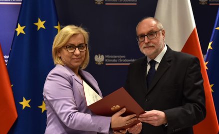 Minister klimatu i środowiska Paulina Hennig-Kloska i pełnomocnik rząd ds. strategicznej infrastrukt