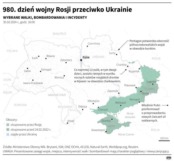 Tak wyglądała sytuacja na froncie w 980 dniu wojny