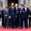Uczestnicy szczytu UE - na pierwszym planie Charles Michel (przewodniczący RE) i Emmanuel Macron (pr