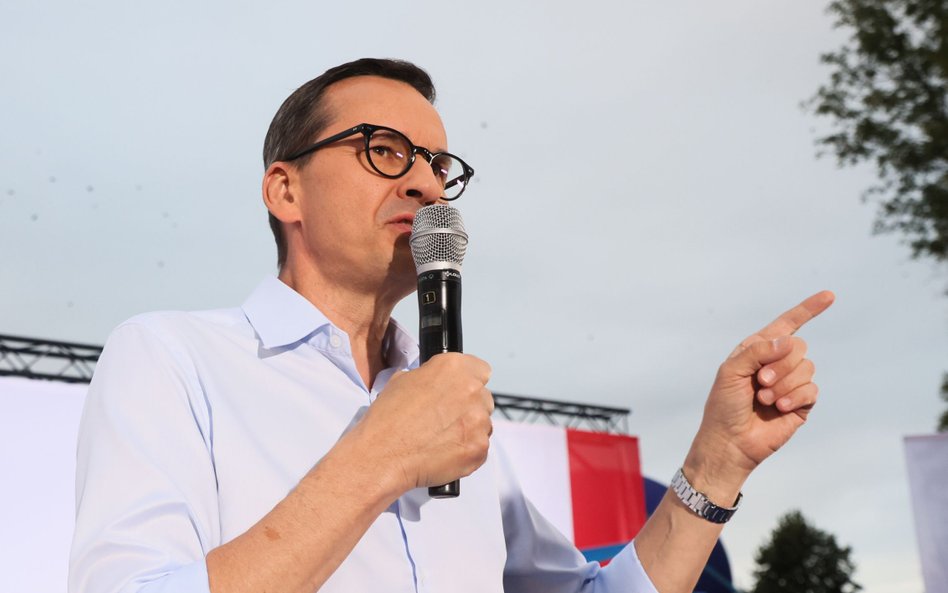 Premier Mateusz Morawiecki na wiecu w Kraśniku