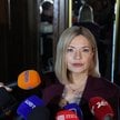 Kandydatka KO i PSL na prezydenta miasta Monika Piątkowska podczas wieczoru wyborczego w swoim sztab